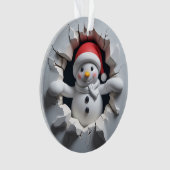 Snowman Ornament Back Festive Design (devant)