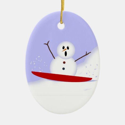 Snowman-Ornament Keramisch Ornament (Voorkant)