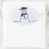 Snowman Ovale Sticker (Tas)