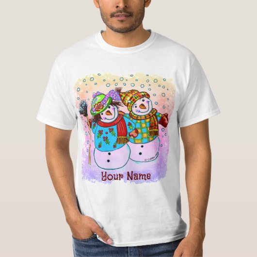 Snowman Paar T-shirts (Voorkant)