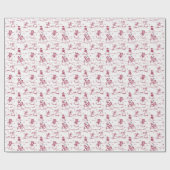 Snowman parade toilet - rood cadeaupapier (Vlak)