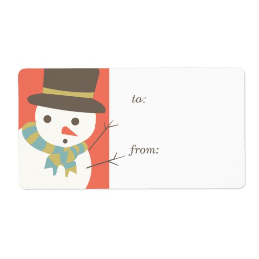 Snowman Party Gift Label Labels (Voorkant)