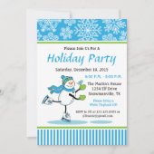 Snowman Patinage Fête Invitation (Devant)