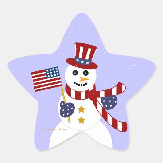Snowman patriotique des États-Unis avec Stickers S (Devant)