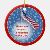 Snowman patriotique et ornement de Noël (Dos)