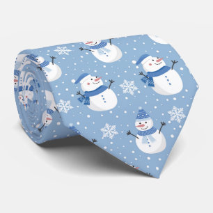 Snowman-patroon met kerstmantik stropdas