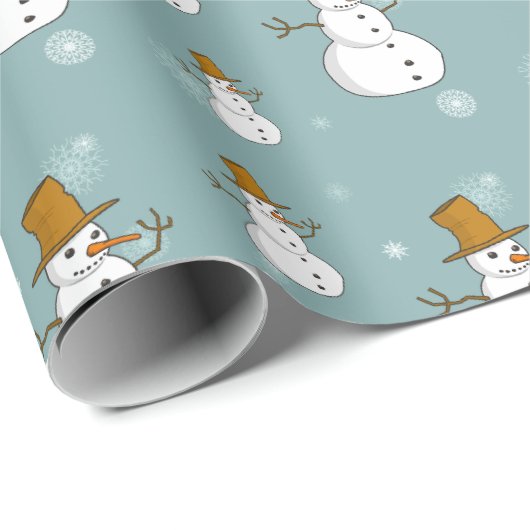 Snowman Pattern Cadeaupapier (Rol Hoek)