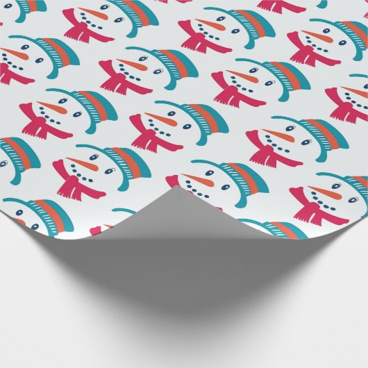 Snowman Pattern Kerstcadeau Cadeaupapier (Hoek)