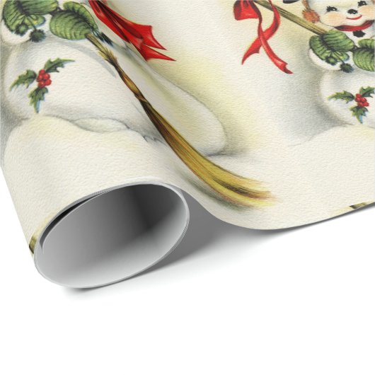 Snowman Pattern Kerstmis Cadeaupapier (Rol Hoek)