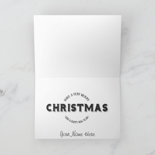 Snowman Peeking Personalized Christmas Card Kaart (Binnen)