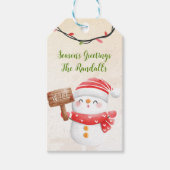 Snowman Personaliseren Cadeaulabel (Voorkant)
