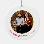 Snowman Photo ornement en céramique de Noël (Dos)