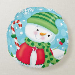Snowman Pillow Rond Kussen