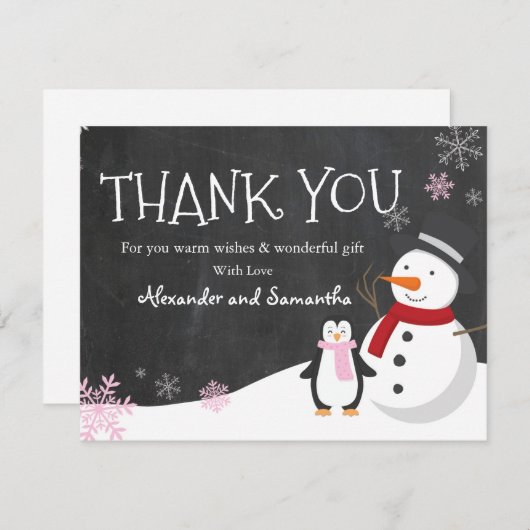 Snowman pinguin Winter Wonderland (Voorkant / Achterkant)