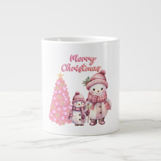 Snowman Pink Christmas Specialty Mug (Devant)