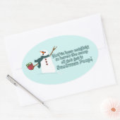 Snowman Poop Ovale Sticker (Envelop)