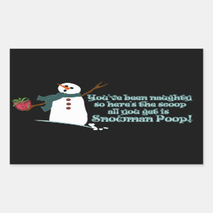 Snowman Poop Rechthoekige Sticker