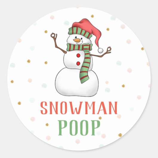 Snowman Poop Sticker kerstparty Favor Labels (Voorkant)