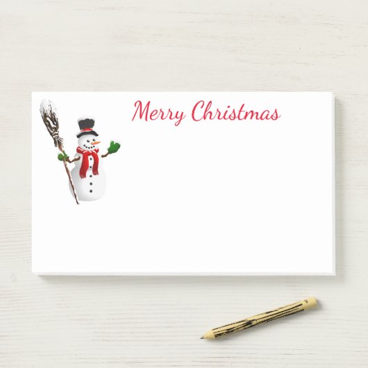 Snowman Post-it® Notes (Op bureau)