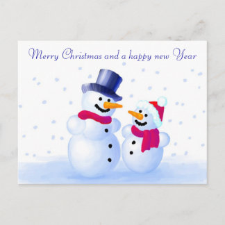 Snowman Postcard Feestdagenkaart
