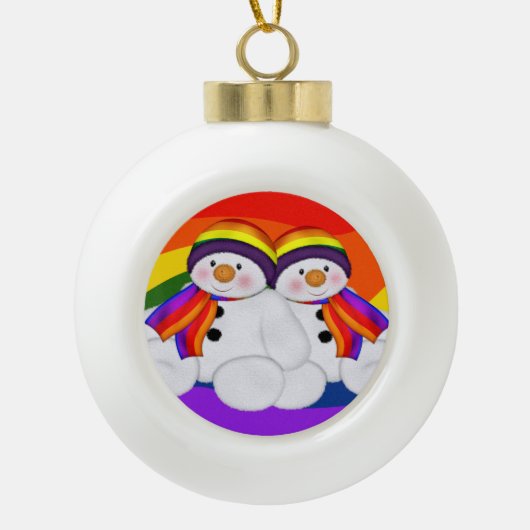 Snowman Pride Keramische Bal Ornament (Voorkant)
