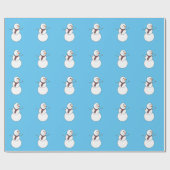 Snowman print blauw omslagpapier voor kerstmis cadeaupapier (Vlak)