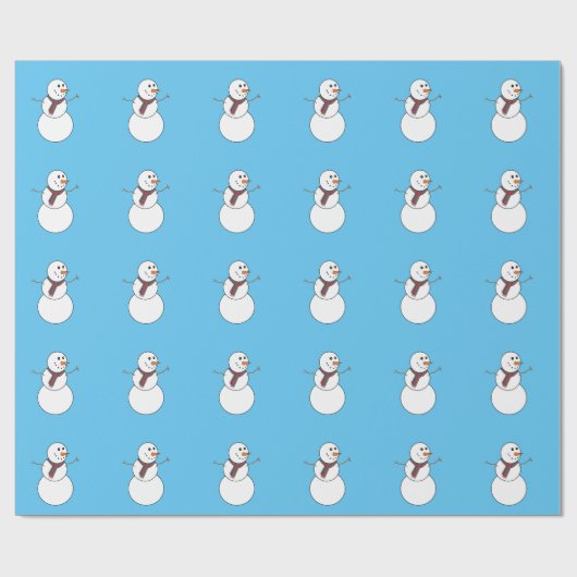Snowman print blauw omslagpapier voor kerstmis cadeaupapier (Vlak)