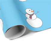 Snowman print blauw omslagpapier voor kerstmis cadeaupapier (Rol Hoek)
