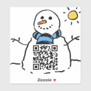 Snowman QR Code Sticker