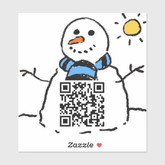 Snowman QR Code Sticker (Vel)