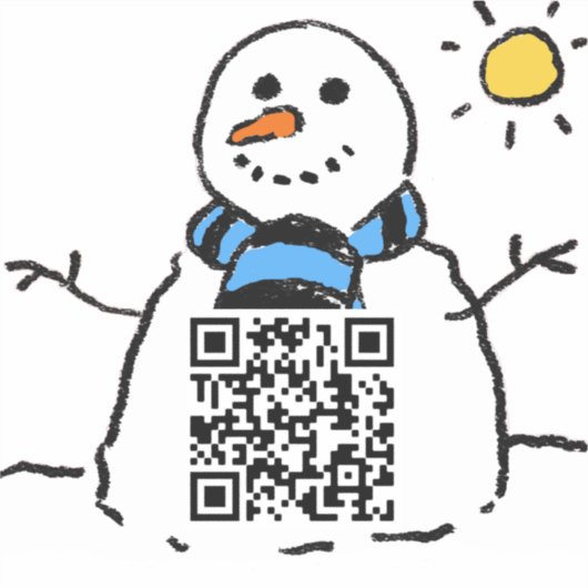 Snowman QR Code Sticker (Voorkant)