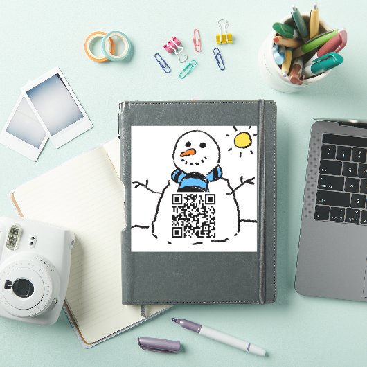 Snowman QR Code Sticker (iPad Cover)