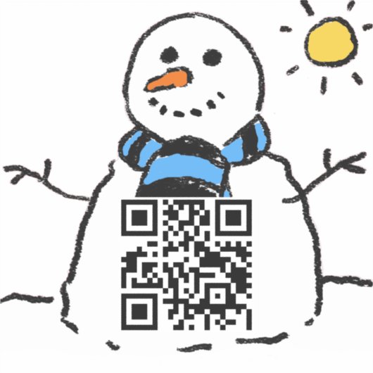 Snowman QR Code Sticker (Voorkant)