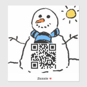 Snowman QR Code Sticker