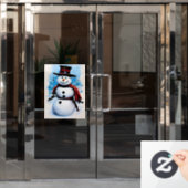 Snowman Raamsticker (Kantoordeur)