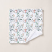 Snowman Rabbit Tree Snow House Kerstmis Bad Handdoek (Wasdoekje)