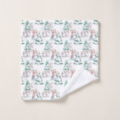 Snowman Rabbits Trees Snow Waterverf Kerstmis Bad Handdoek (Wasdoekje)