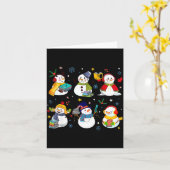 Snowman Reading Books Teacher Christmas Librarian Kaart (Gele Bloem)