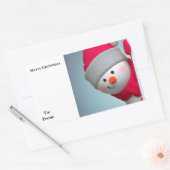 Snowman Rechthoekige Sticker (Envelop)