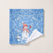 Snowman & Red Bird Kerstgast Bathroom Bath T Bad Handdoek (Wasdoekje)