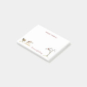 Snowman Red Bird Winter Monogram Post-it® Notes (Schuin)