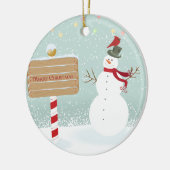 Snowman Red Birds van ons huis naar jou Keramisch Ornament (Links)