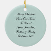 Snowman Red Birds van ons huis naar jou Keramisch Ornament (Achterkant)