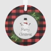 Snowman Red Buffalo Ornament (achterkant)
