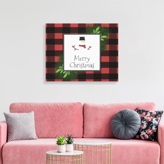 Snowman Red Buffalo Play Canvas Afdrukken (Insitu (Woonkamer))