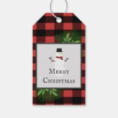 Snowman Red Buffalo Play Gift Label Cadeaulabel (Voorkant)