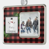 Snowman Red Buffalo Pset Framed Ornament (Links)
