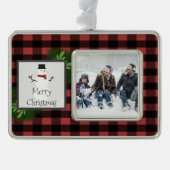 Snowman Red Buffalo Pset Framed Ornament (Voorkant)