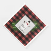Snowman Red Buffalo Pset Paper Napkin Servet (Hoek)