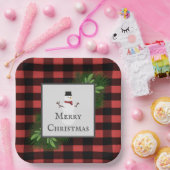 Snowman Red Buffalo Spons Paper Bord (Feest)